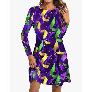 Women’s T-shirt’s  Dress 2XL Long Sleeve Pullover Round Neck Multicolor